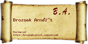 Brozsek Arnót névjegykártya